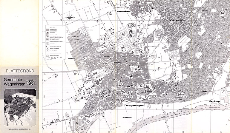 Afbeelding van het boek Wageningen stadsplattegrond behorend bij gemeentegids 1991