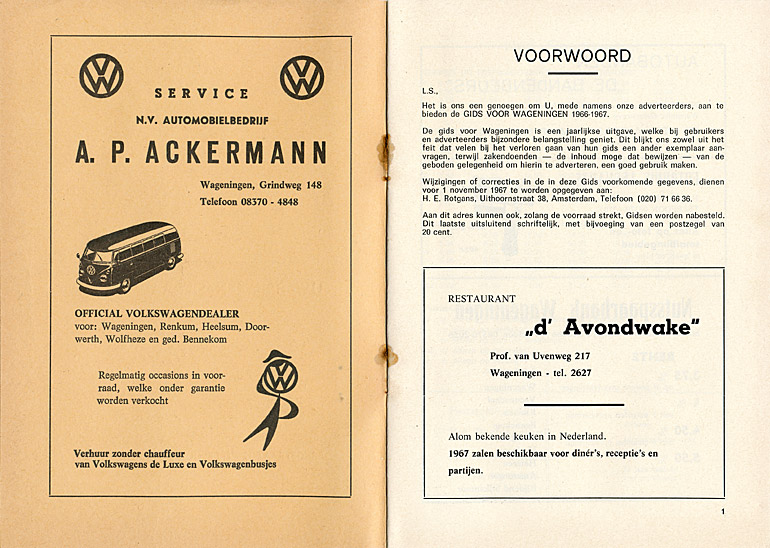 Afbeelding van het boek Gids voor Wageningen 1966-1967
