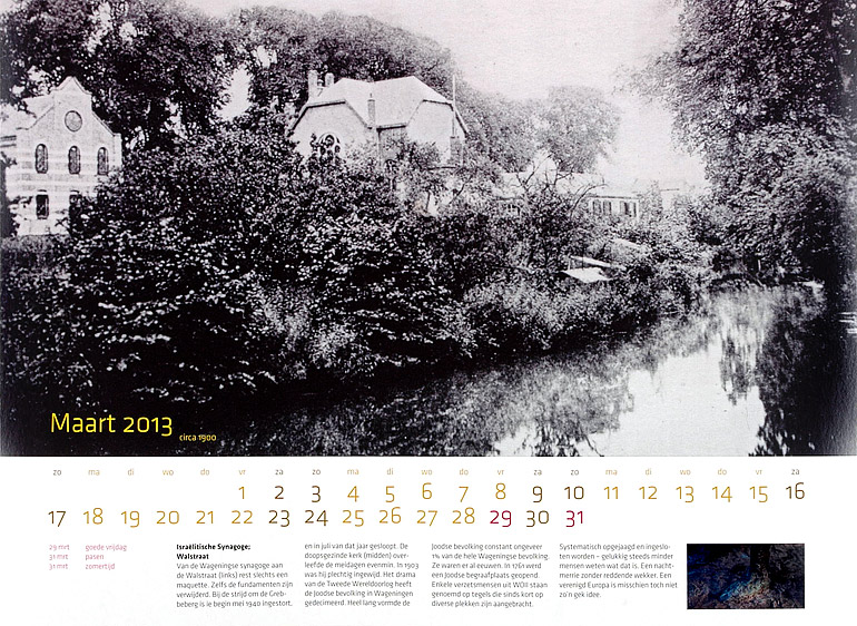 Afbeelding van het boek Wageningse Kalender 2013 - bijzondere locaties van vroeger en nu. Speciale editie Wageningen 750