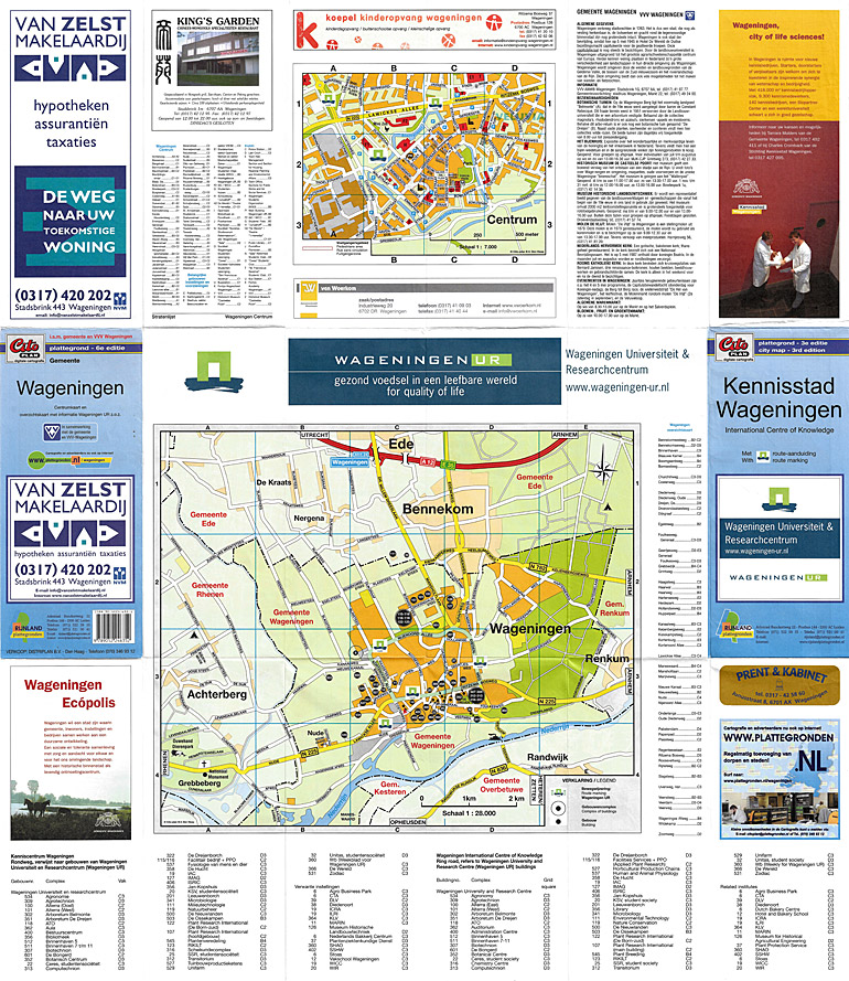 Afbeelding van het boek Citoplan plattegrond - 6e editie. Gemeente Wageningen. Centrumkaart en overzichtskaart met informatie Wageningen UR