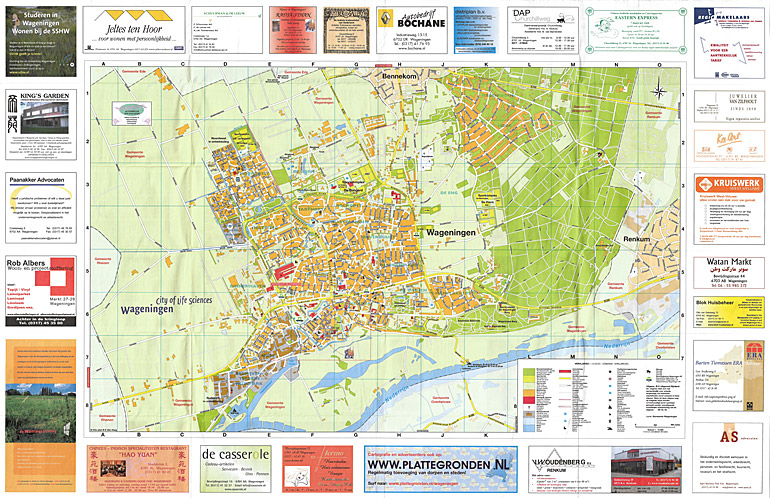 Afbeelding van het boek Citoplan plattegrond - 7e editie. Gemeente Wageningen. Centrumkaart en overzichtskaart met informatie Wageningen UR - 7e editie