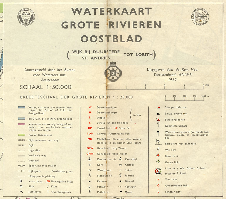 Afbeelding van het boek Waterkaart Grote Rivieren Oostblad (Wijjk bij Duurstede/St. Andries tot Lobith)