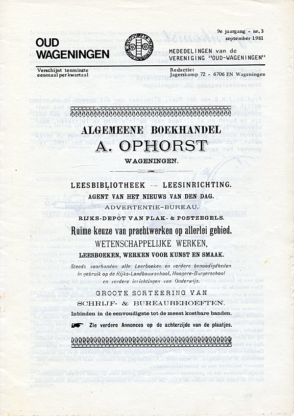 Afbeelding van het boek Oud-Wageningen. Mededelingen van de Vereniging 