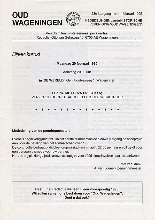Afbeelding van het boek Oud Wageningen. Mededelingen van de Historische Vereniging 
