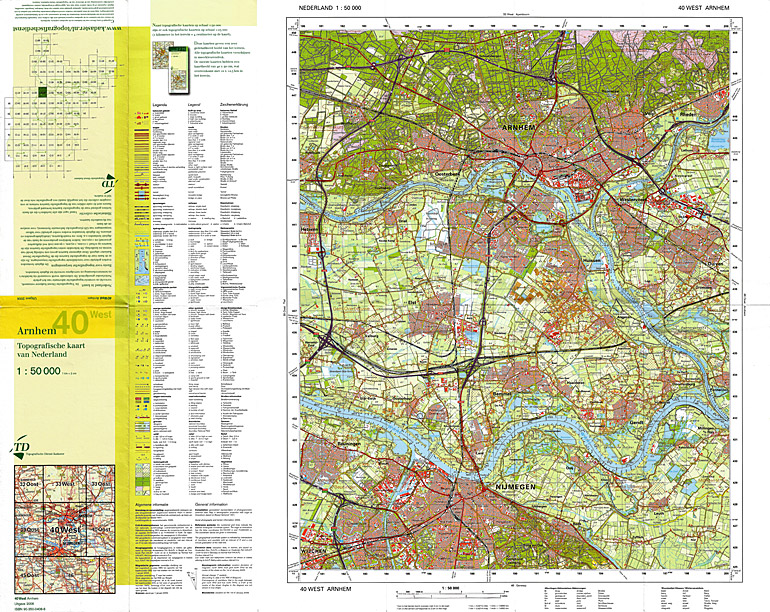 Afbeelding van het boek Topografische kaart 40 West Arnhem. Topografische kaart van Nederland 1:50.000. Uitgave 2006